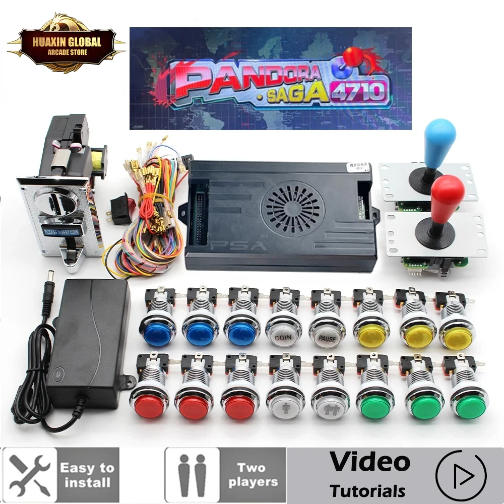 Arcade Cabinet Diy Kit 2 Player - ผู้เล่น2คน4710 In 1 Pandora Saga ชุดสำเนาจอยสติ๊ก