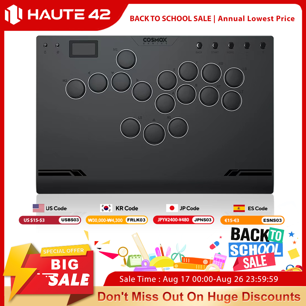 Arcade Fight Stick Hitbox Leverless - คอนโทรลเลอร์ Haute42 M Gen2 อลูมิเนียมอัลลอยด์ Hitbox