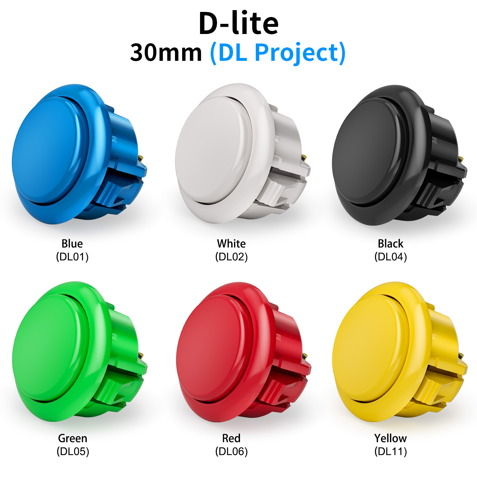 Arcade Buttons 24Mm 30Mm Snap In - QANBA D-lite ปุ่มอาเขต Snap-In เกมอาเขต Sticks