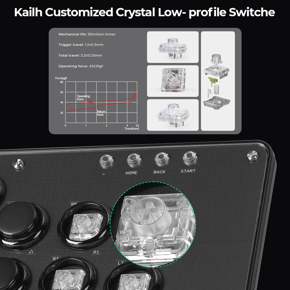 Haute42 Fightstick Arcade Cont - Arcade Fight Stick Hitbox Leverless บทวิจารณ์และราคา