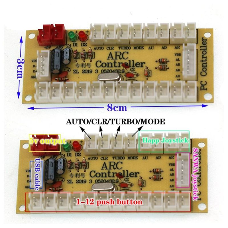 T23C 10 ชิ้น ARC968 PS3 บอร์ดค - Arcade Encoder Board Zero Delay Usb บทวิจารณ์และราคา
