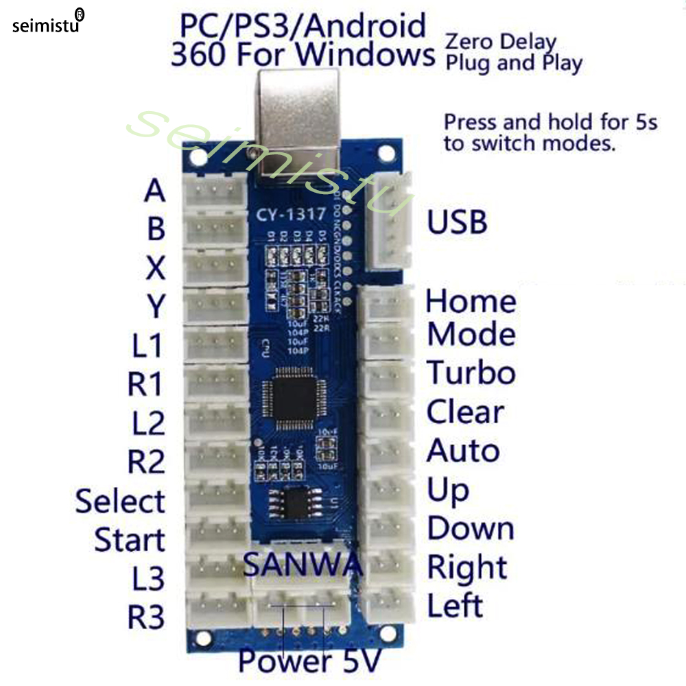 แผงวงจรจอยสติ๊กแบบ USB สำหรับเ - Arcade Encoder Board Zero Delay Usb บทวิจารณ์และราคา