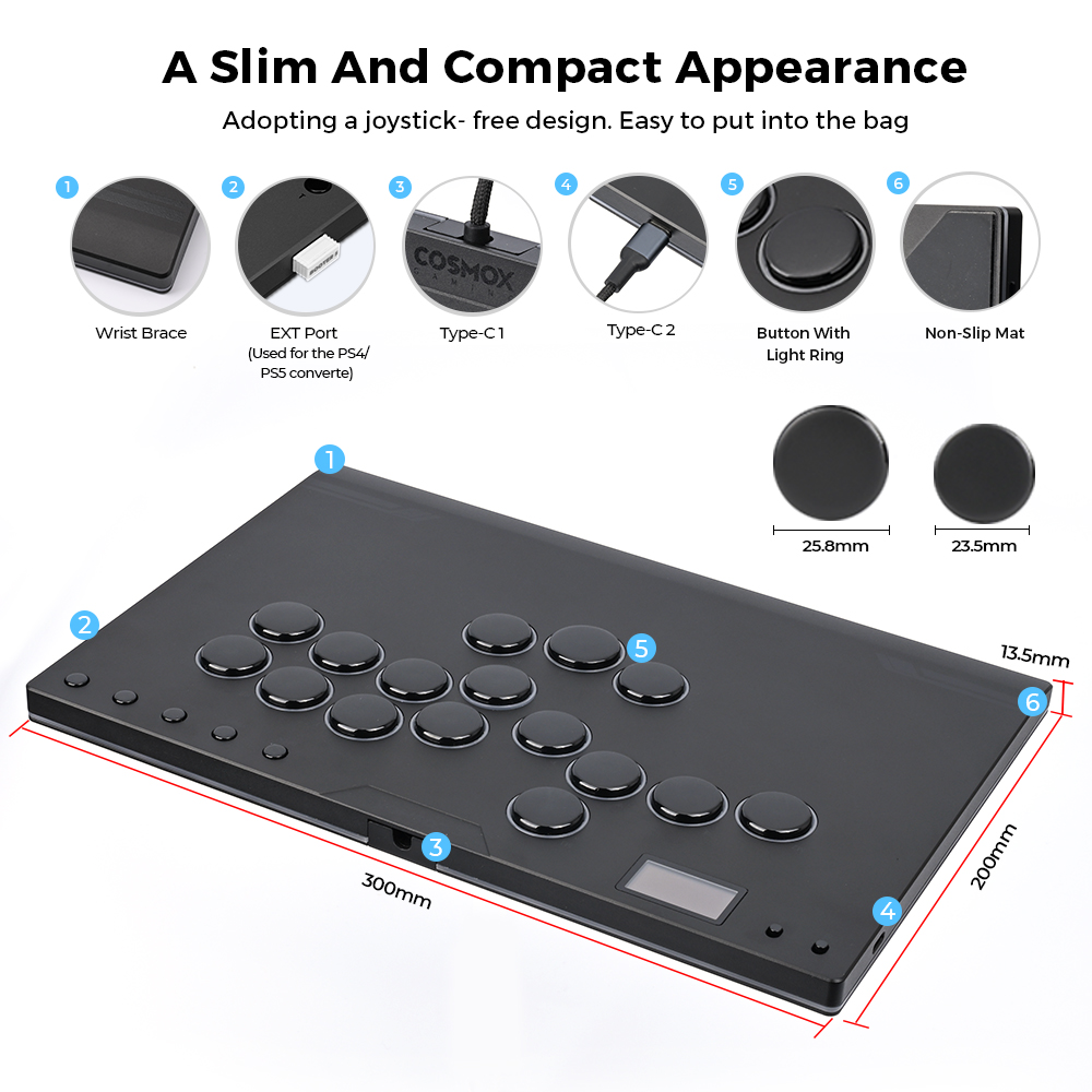 คอนโทรลเลอร์ Haute42 M Gen2 อล - Arcade Fight Stick Hitbox Leverless บทวิจารณ์และราคา